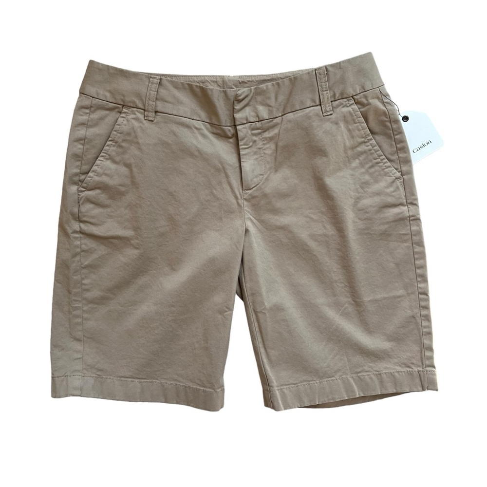 NWT Nordstrom Caslon Women’s 9” Bermuda Khaki Tan Beige Long Shorts 9 Inches 2